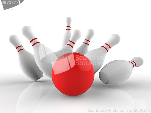 Image of Bowling Strike Shows Skittles Game Success