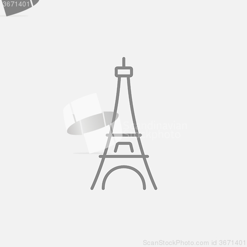 Image of Eiffel Tower line icon.