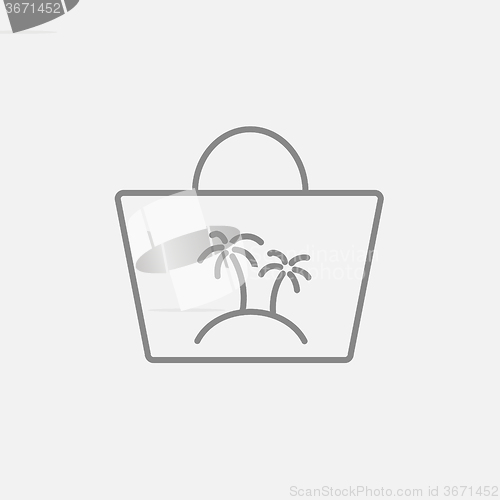 Image of Beach bag line icon.