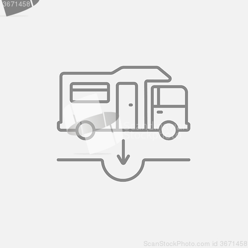 Image of Motorhome and sump line icon.