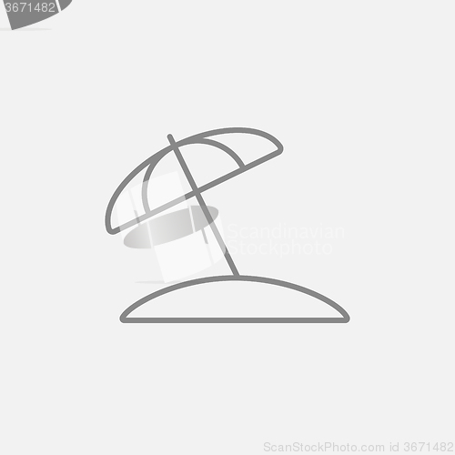 Image of Beach umbrella line icon.