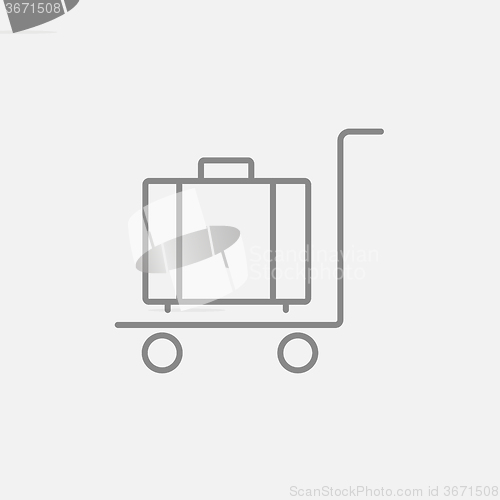 Image of Luggage on trolley line icon.