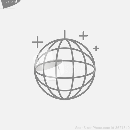 Image of Disco ball line icon.