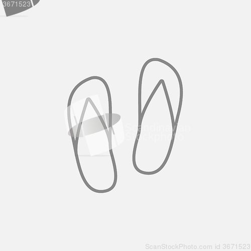 Image of Beach slipper line icon.