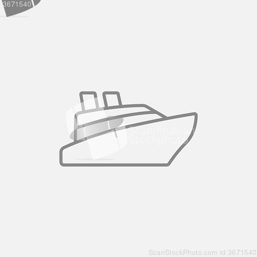 Image of Cruise ship line icon.