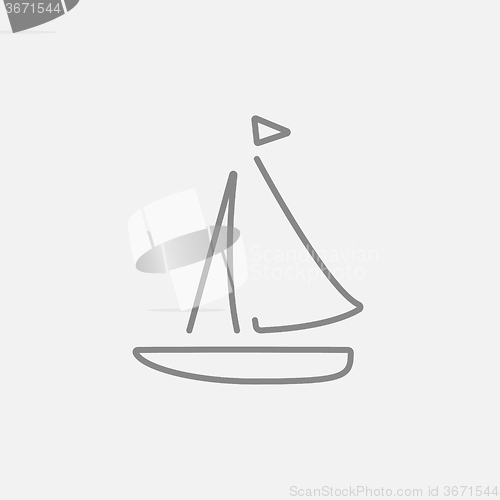 Image of Sailboat line icon.