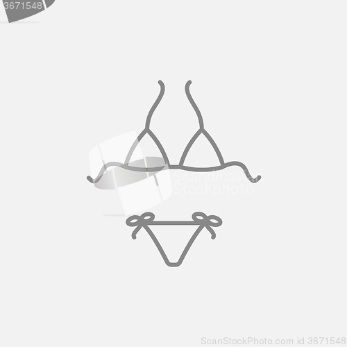 Image of Swimsuit for women line icon.