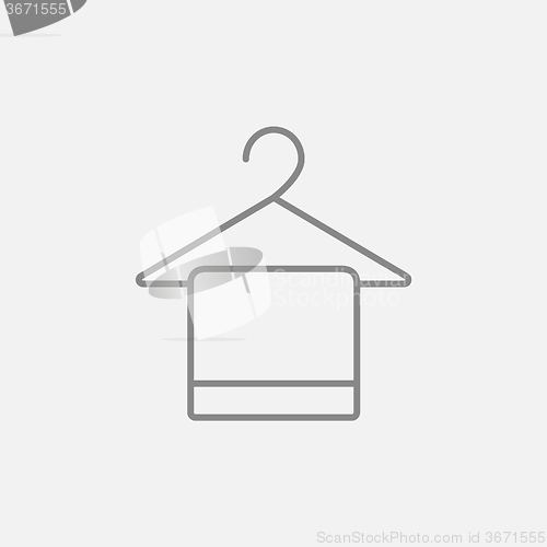 Image of Towel on hanger line icon.