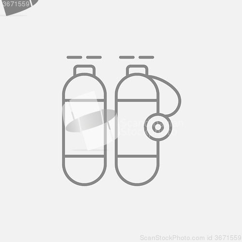 Image of Oxygen tank line icon.