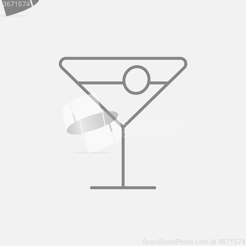 Image of Cocktail glass line icon.