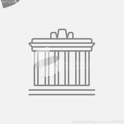 Image of Acropolis of Athens line icon.