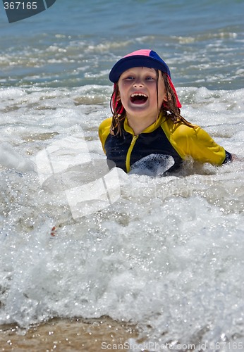 Image of girl in waves