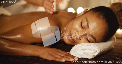 Image of Woman Having Therapy Massage Of Back