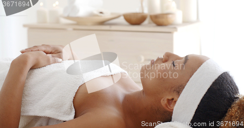 Image of Young Female Relaxing In Spa Salon