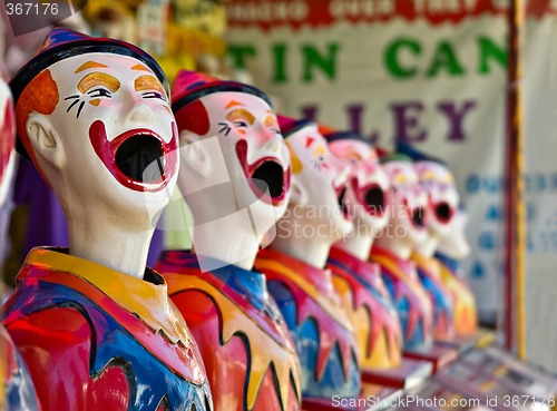 Image of row of clowns