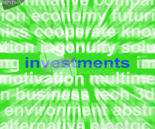 Image of Investments Word Shows Loan For Return And Revenue