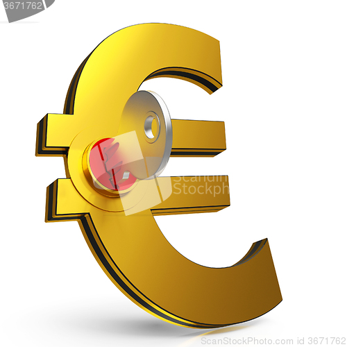 Image of Euro Key Shows Savings And Finance