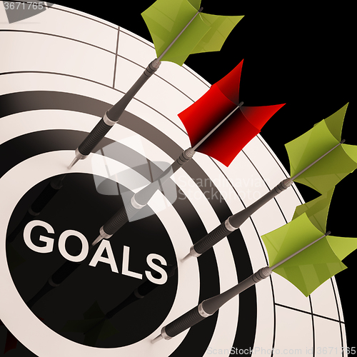 Image of Goals On Dartboard Shows Aspired Objectives