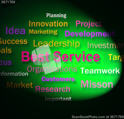 Image of Best Service Words Shows Steps For Delivery Of Services