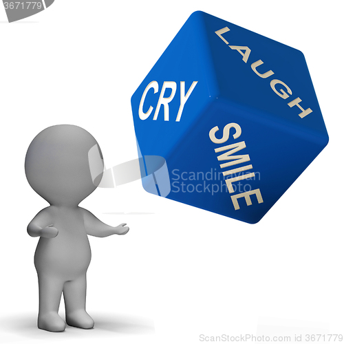 Image of Laugh Cry Smile Dice Represents Different Emotions