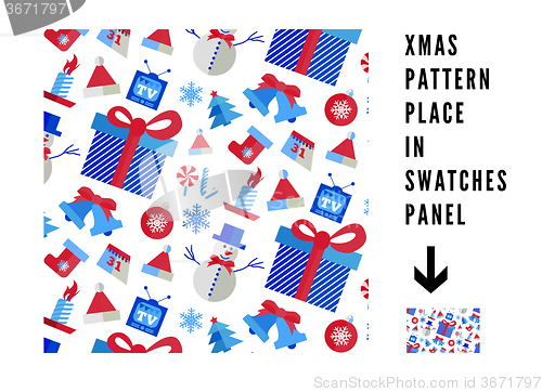 Image of Seamless pattern with Christmas elements