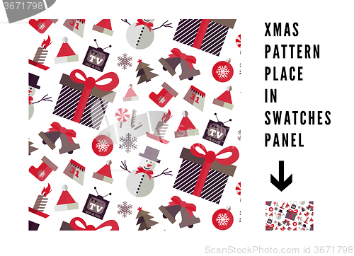 Image of Seamless pattern with Christmas elements