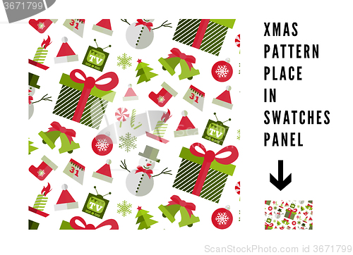 Image of Seamless pattern with Christmas elements