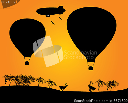 Image of Balloons derizhabl two deer trees