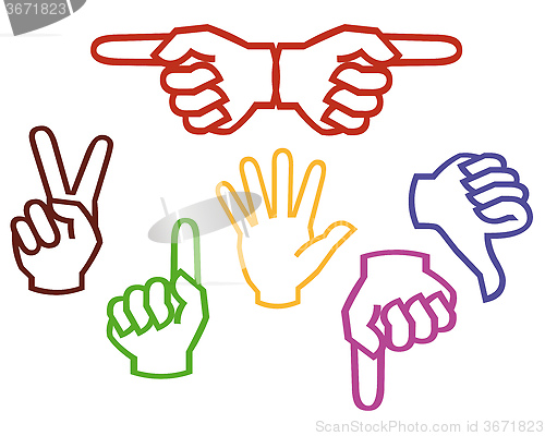 Image of multicolored hands