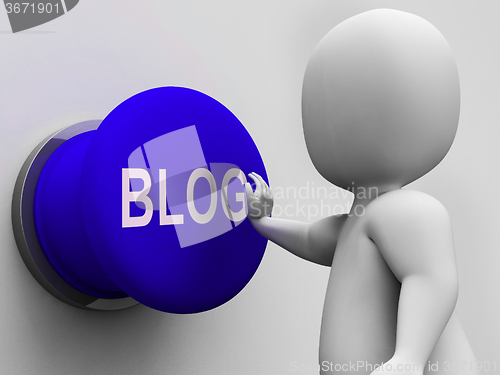 Image of Blog Button Shows Online Expression Information Or Marketing