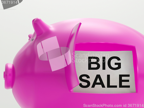 Image of Big Sale Piggy Bank Means Massive Bargains