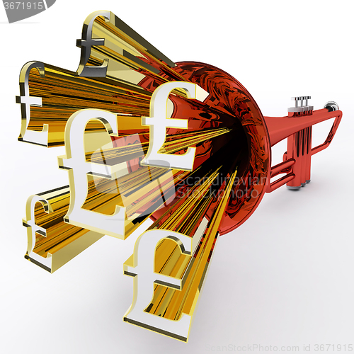 Image of Pound Sign Shows British Wealth And Money