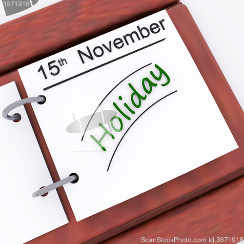 Image of Holiday On Planner Shows Vacation Date Booked