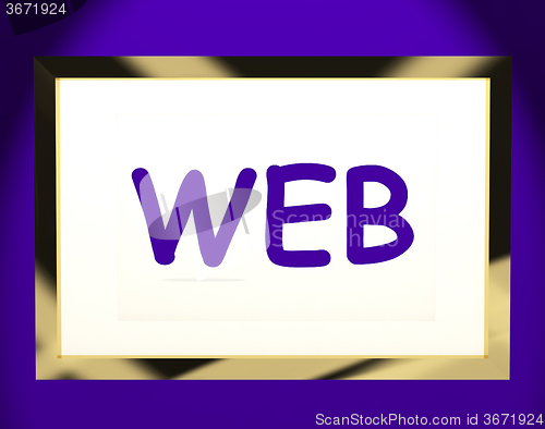 Image of Web On Screen Shows Websites Internet Www Or Net