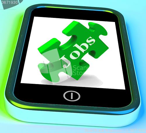 Image of Jobs Phone Shows Unemployment Employment Or Mobile Hiring