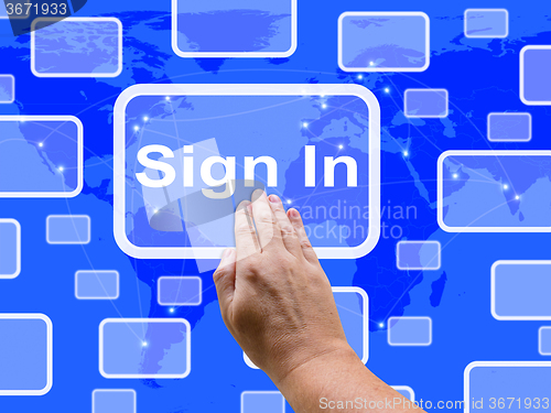 Image of Sign In Touch Screen Shows Website Logins And Sign in