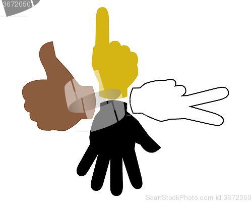 Image of four different hands