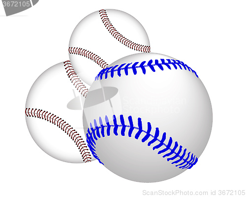 Image of three baseball