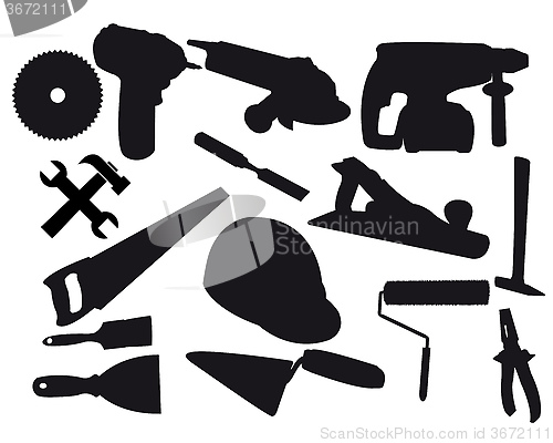 Image of various construction tools