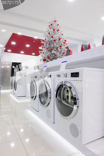 Image of Home appliances in the store at Christmas