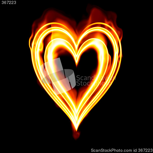 Image of heart on fire