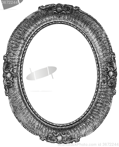 Image of Oval wooden silver plated frame