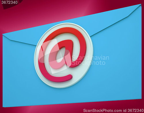 Image of Email Envelope Shows Global Correspondence Post Online