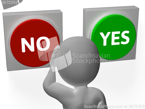 Image of No Yes Buttons Show Rejection Or Granted