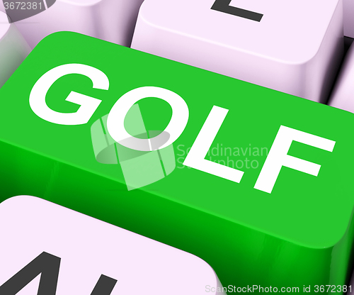 Image of Golf Key Means Golfing Online Or Golfer\r