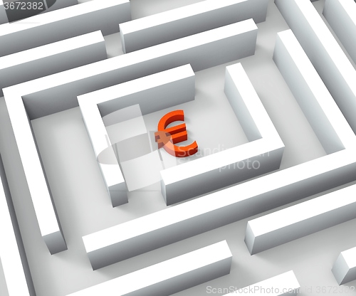 Image of Euro Funds In Maze Shows Euros Credit