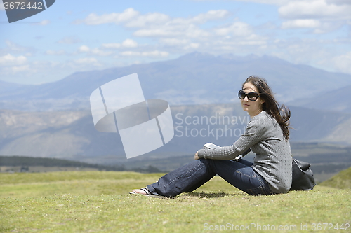 Image of A woman on the grass