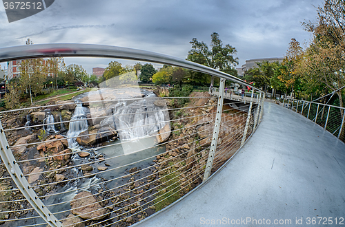 Image of downtown of greenville south carolina around falls park