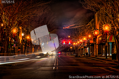 Image of downtown york south carolina the white rose city at christmas ti