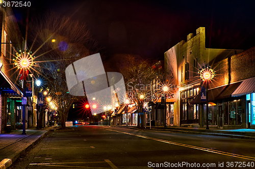 Image of downtown york south carolina the white rose city at christmas ti